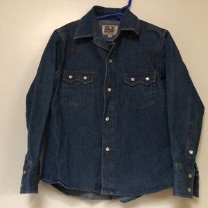 Boys Western Denim shirt, S, Ely Cattlemen